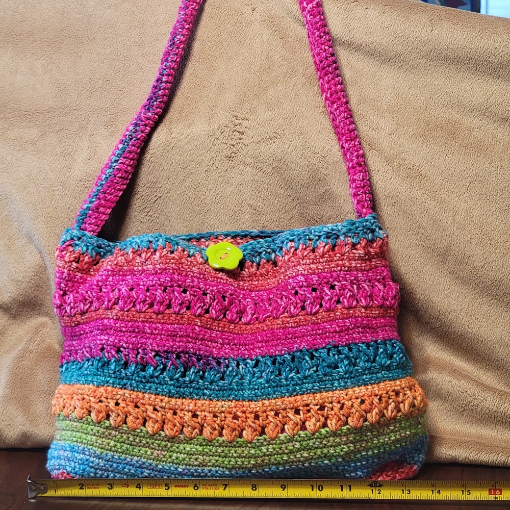 Vibrant Multicolor Crochet Shoulder Bag - Picture 3 of 4